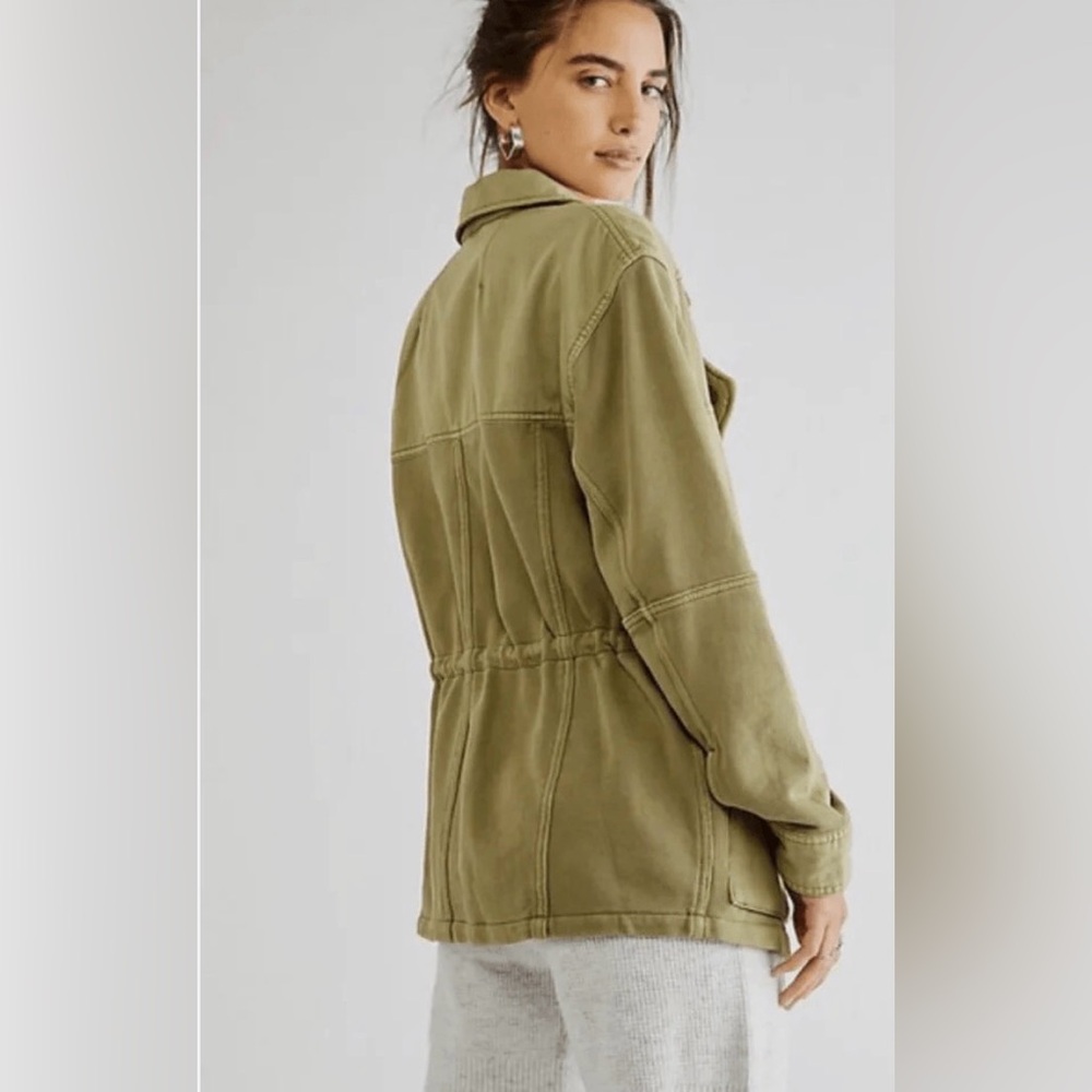 Free People We The Free Saturday Utility Jacket, Sweet Sage, Olive, Size Medium - Picture 5 of 8